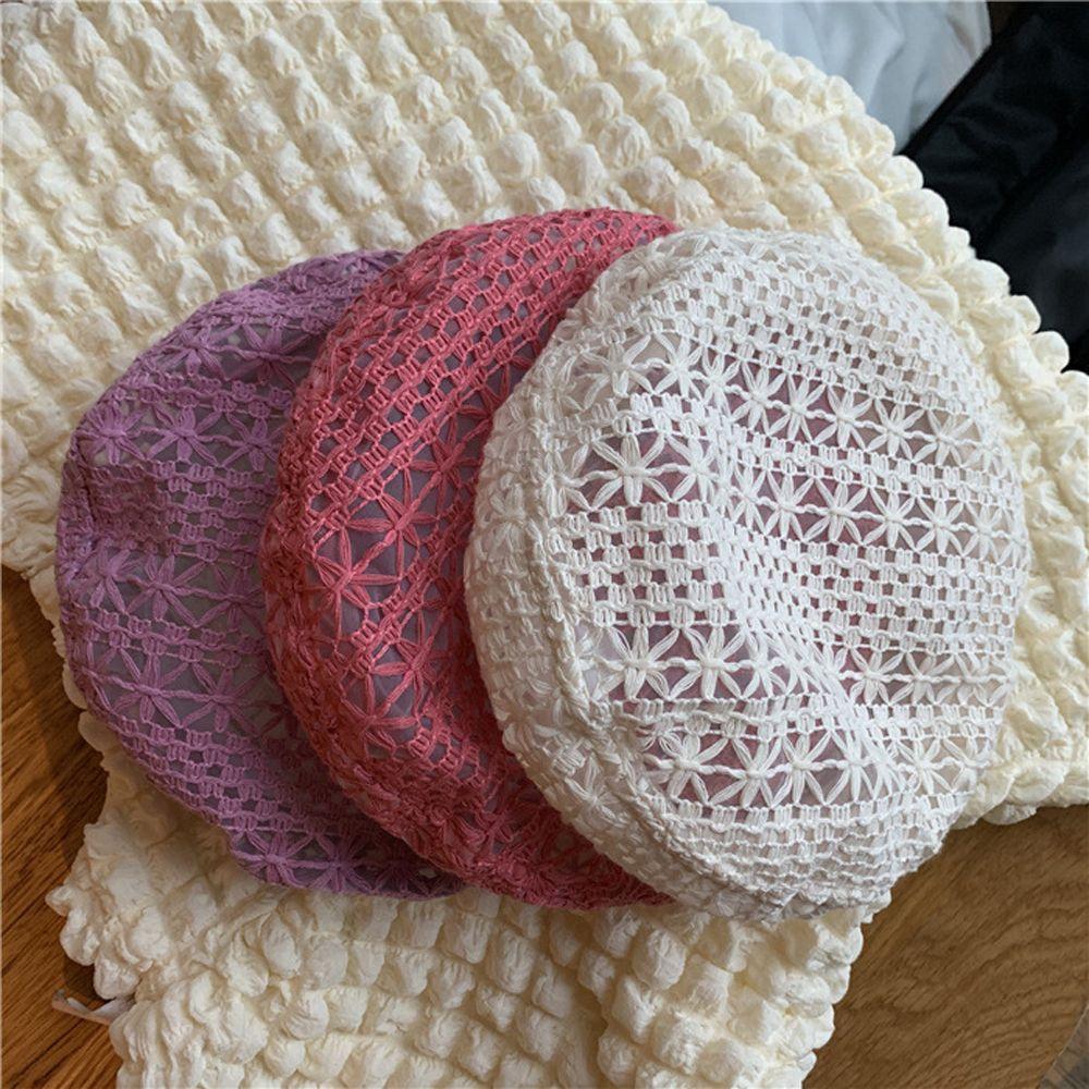 

Solid Colors Cotton Polyester Artist Beanie Summer Thin Berets Korean Style Hat Women Painter Hat