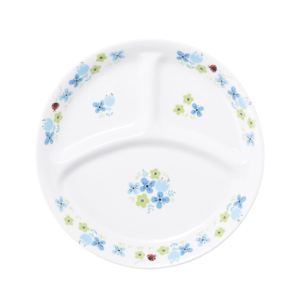 

[Official] OGISO (Ogiso) - Nursery School Adoption! 22cm Reinforced Porcelain Lunch Plate with Three Compartments, Blume Blue, 17261330B100