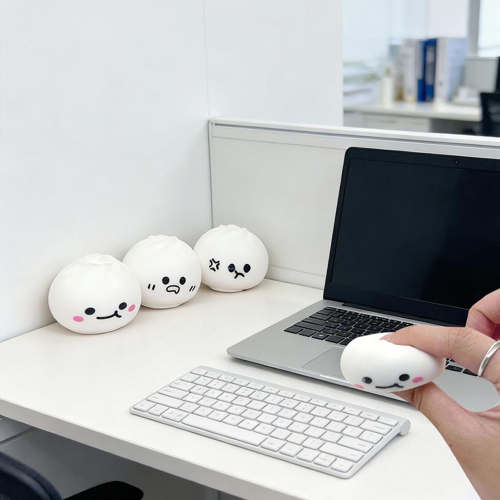 6 Cm Giant Mystery Dumpling Bao Bun Toy Mega Rainbow Stress 3Pcs White Fun Desk & Gift Toy For Kids & Adults Skateboard