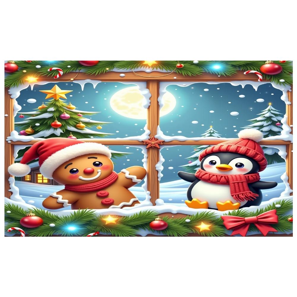 Winter Backdrop Red Scarf Festive Backdrop Holiday Background Colorful Ornaments Xmas Display For Christmas Party Home Decor