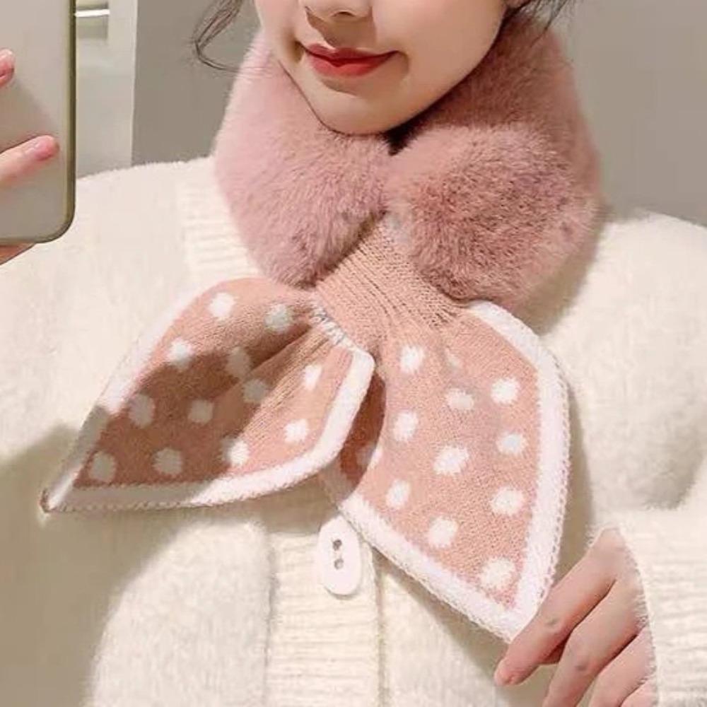 1Pc Winter Korean Version Of Women'S Scarf Knitted Neck Circumference Neck Collar Thickened Internet Celebrity Fur Collar Ins