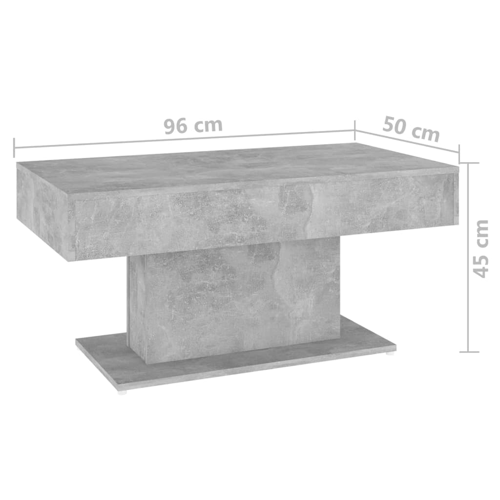 Coffee Table, Concrete Grey, 96x50x45 Cm