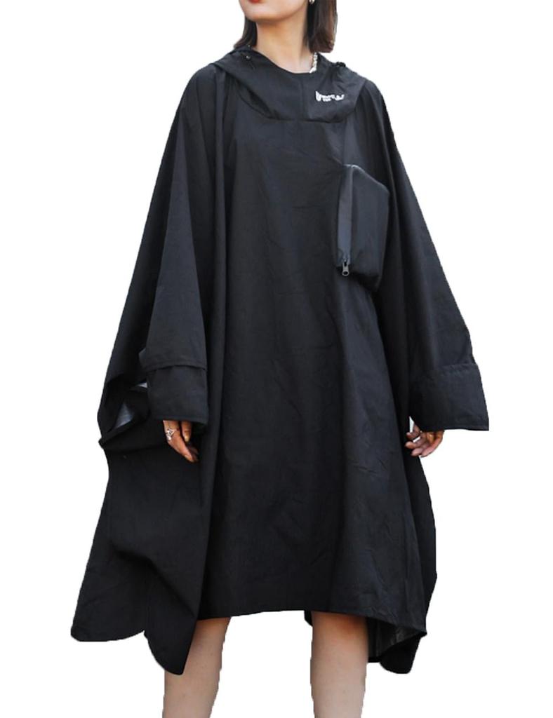 Antiqua Adjustable Sleeve Pocketable Poncho Free Size 05 Black Women's WTC-0002