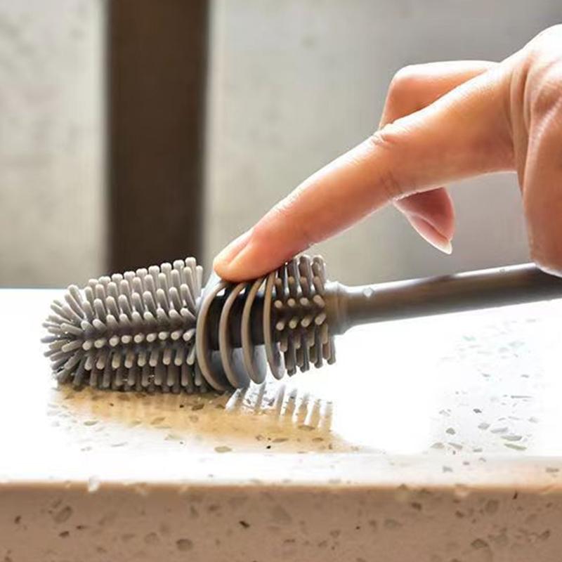 Silicone Cup Brush Kitchen Cleaning Tools Milk Bottle Cleaning Brush Long Handle Water Bottles Cleaner Glass Cup Cleaning Brush