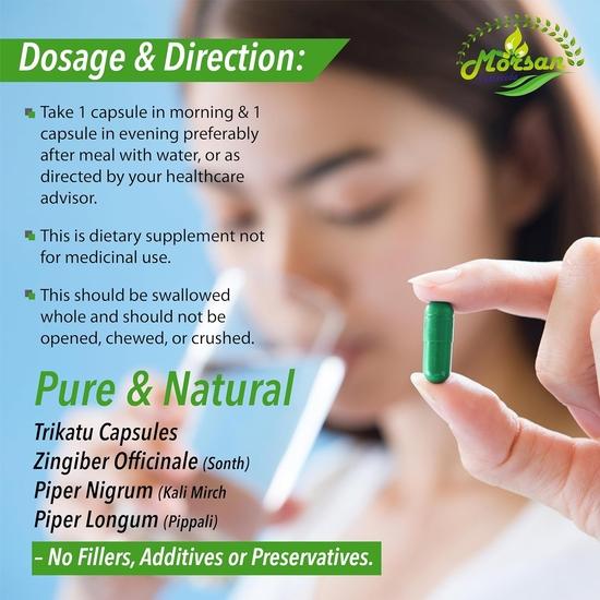 Morsan Nutraveda Trikatu Extract Capsule | 60 x 500 mg Veg Capsules | Promotes Digestive Efficiency, Stimulates Metabolic Activity
