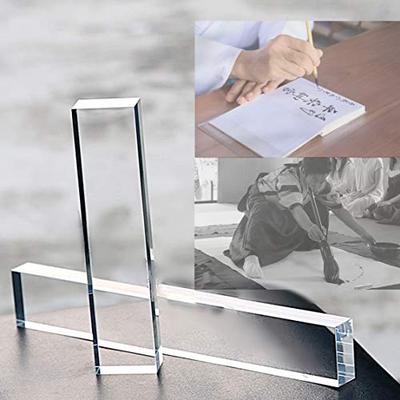 [TradeWind] Crystal Paperweight, Suncatcher, Square Ornament, for Calligraphy, Sewing, Feng Shui, and Sutra Copying, Clear (28cm)