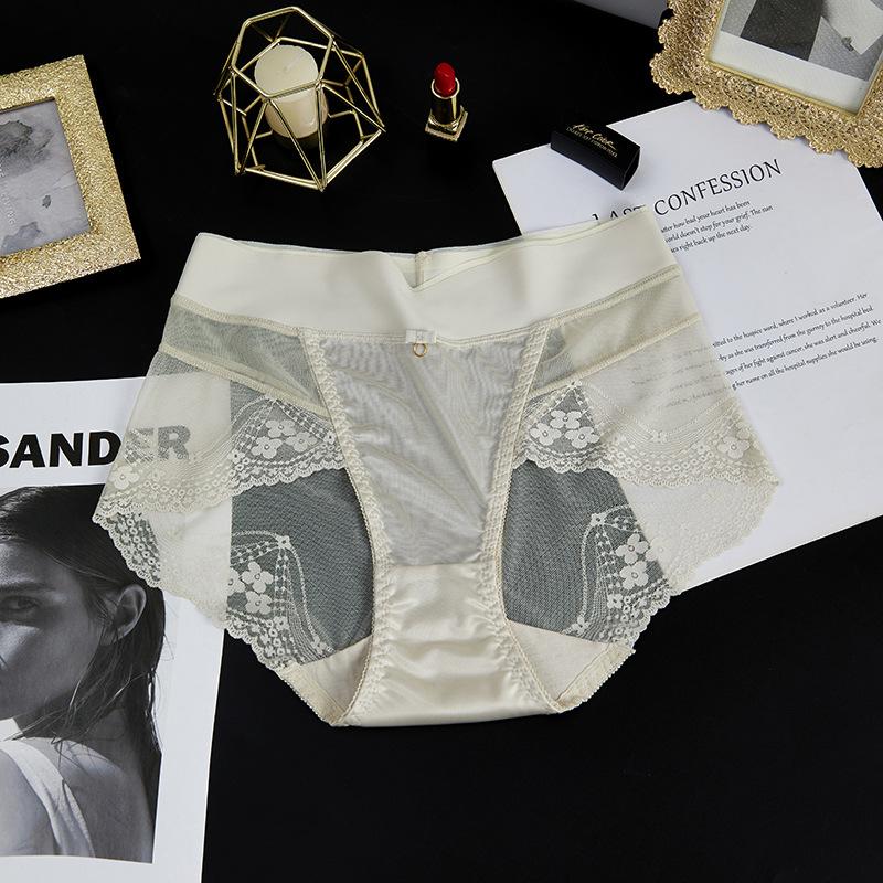 Dámské kalhotky sexy spodní prádlo s vysokým pasem Špičkové krajkové kalhotky
