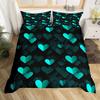 Geometric Triangle Duvet Set Blue Digital Print Three-Piece Set For Home And Dormitory Decoration