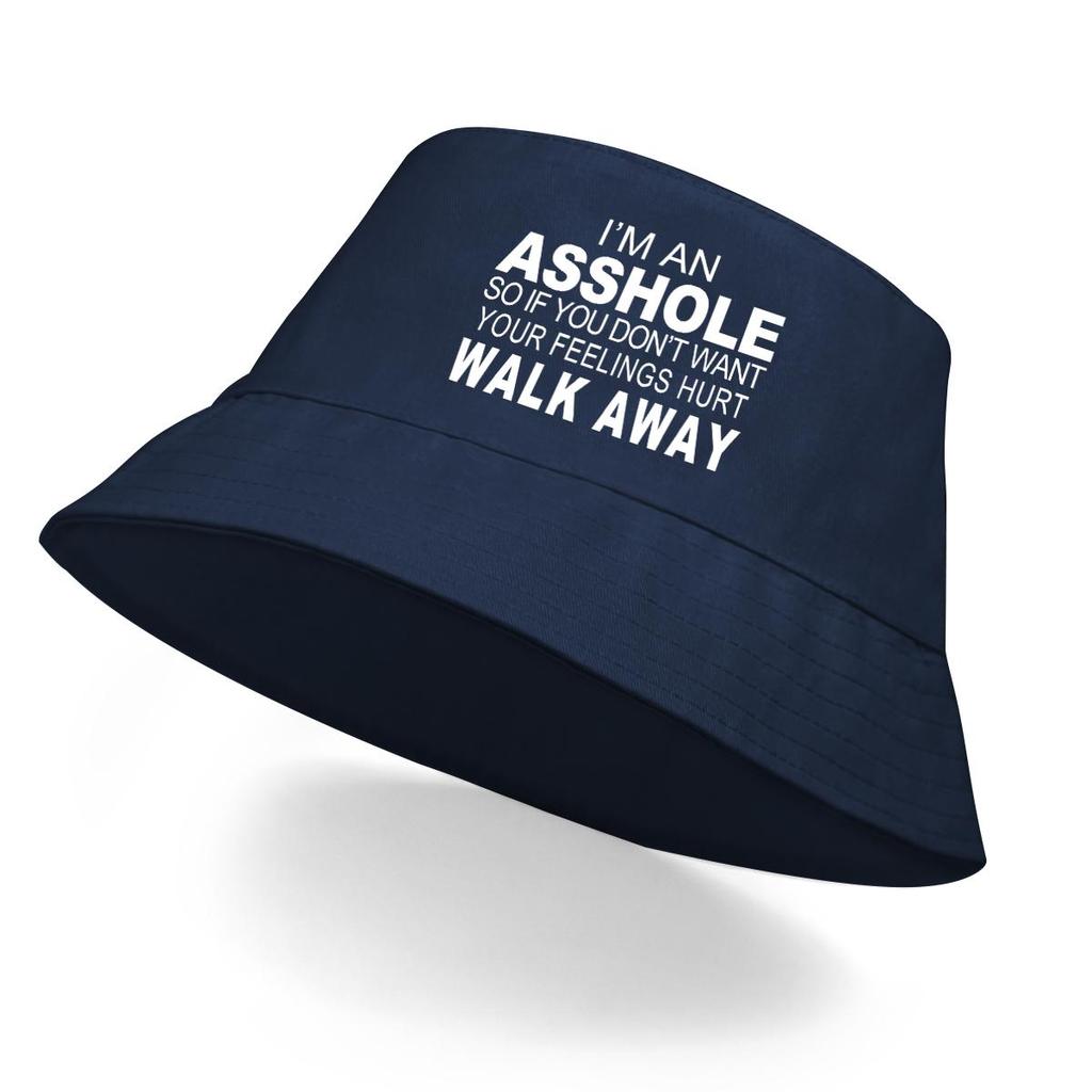Cappello a Secchiello con Stampa "I'M AN ASSHOLE", Cappello da Uomo Primavera Reversibile Moda Cappello da Pesca