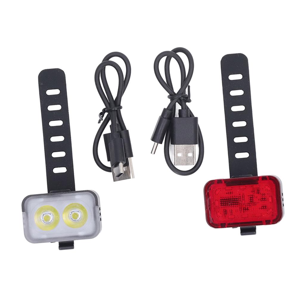 Bike Lights Rechargeable Bicycle Lights Set IPX6 Waterproof Bike Lights for Night Riding Cycling Safety Front Light LED