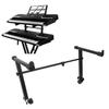 Keyboard Stand, 2-Tier Keyboard Stand Extension Adapter, Digital Piano Accessory, Universal for X-Style Keyboard Stands, Adjustable Width from 16.5" T