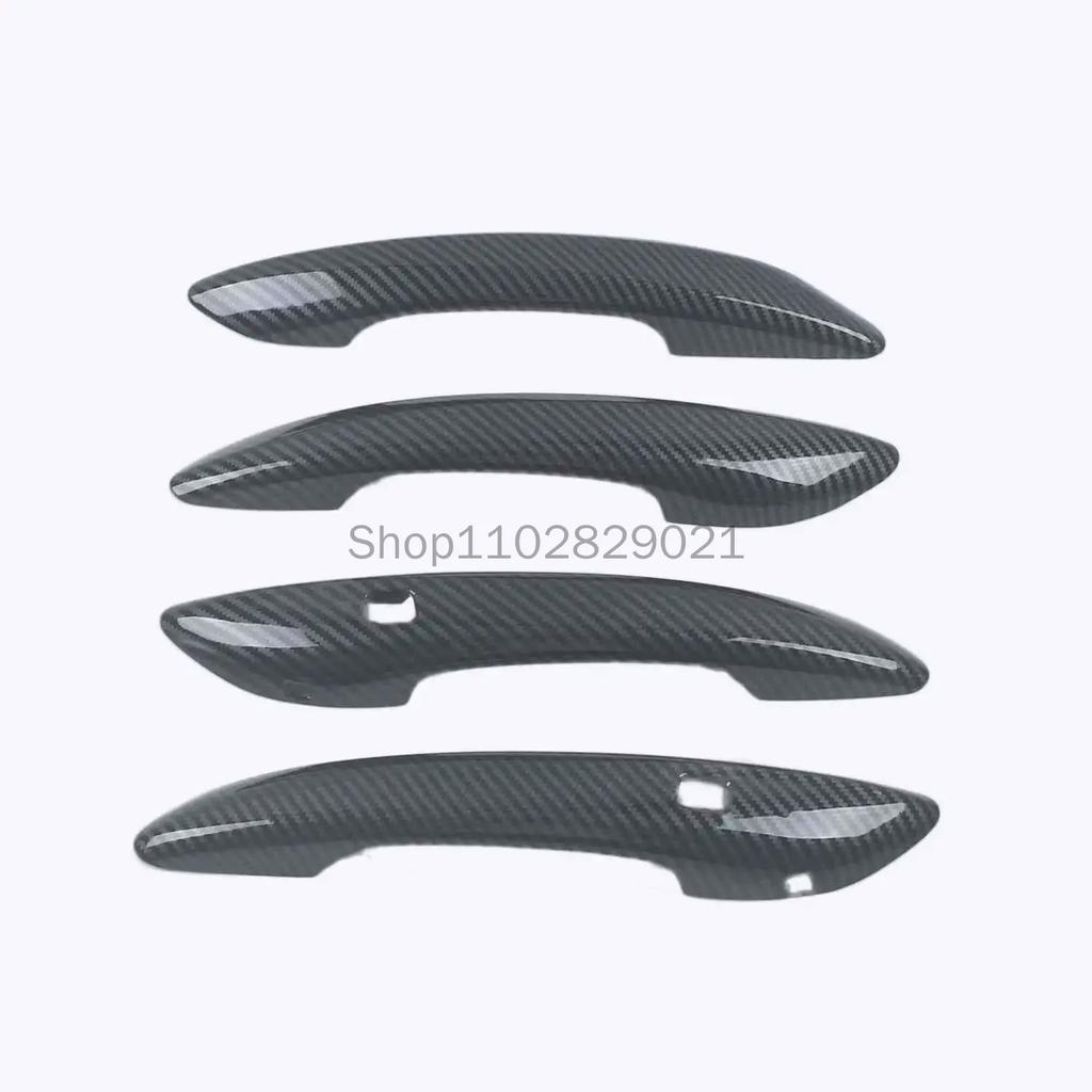 Glossy Black Carbon Fiber Chrome Car Door Handle Cover Decor Sticker Styling Accessories For Hyundai Sonata -