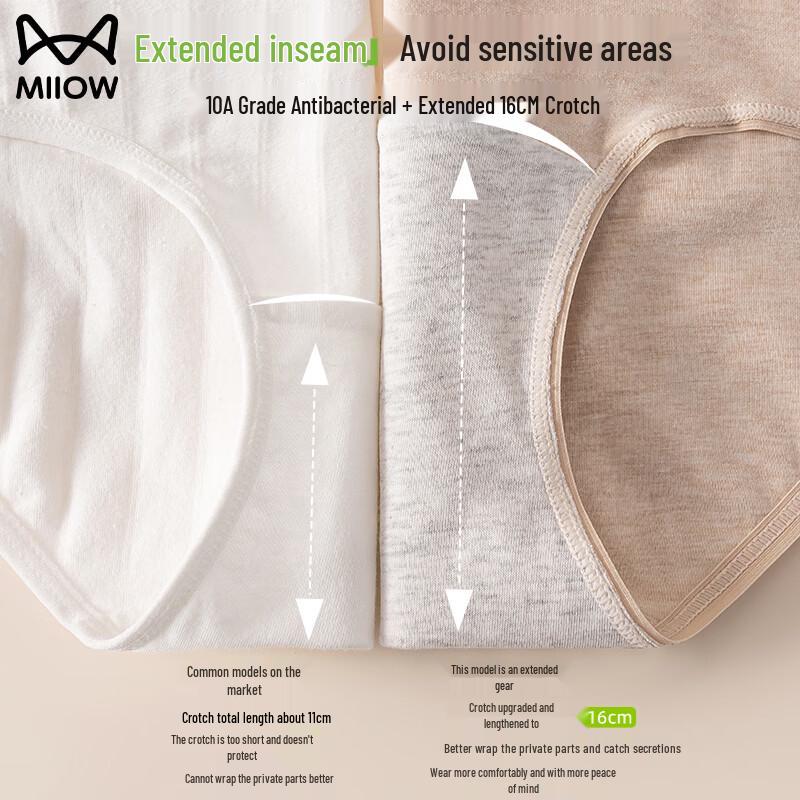 Mao Ren Women's Pure Cotton Antibacterial Period Panties