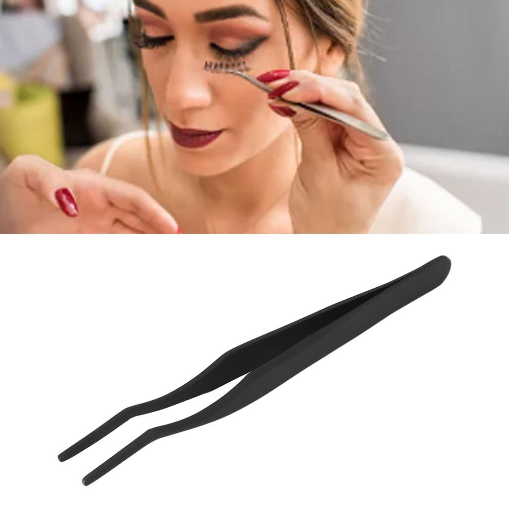 3 Stück Gebogene Wimpernapplikatoren Edelstahl Schwarz Wimpernpinzette für Wimpernverlängerung