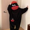 Grappige Draagbare Grote Mond Onesie Pyjama voor Kinderen, Volwassenen, Gezellige Fleece Huis Kleding, Met Capuchon Zacht Pluche Eendelig Jumpsuit
