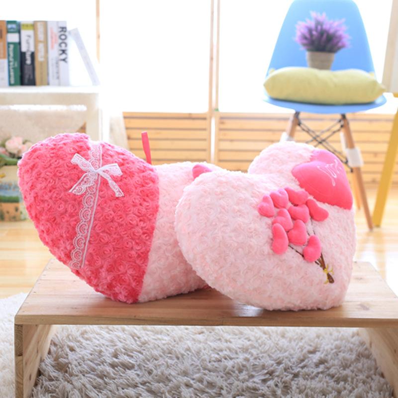 Rose Love Shape Throw Pillow Sofa Car Seat Cushion Stuffed Plush Doll Toys Cushion Home Decoration Cushions Wedding Lovers Gifts