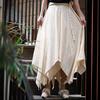 Women's Spring/Summer Cotton Linen Bamboo Ribbon Skirt - Irregular Chinese Style.