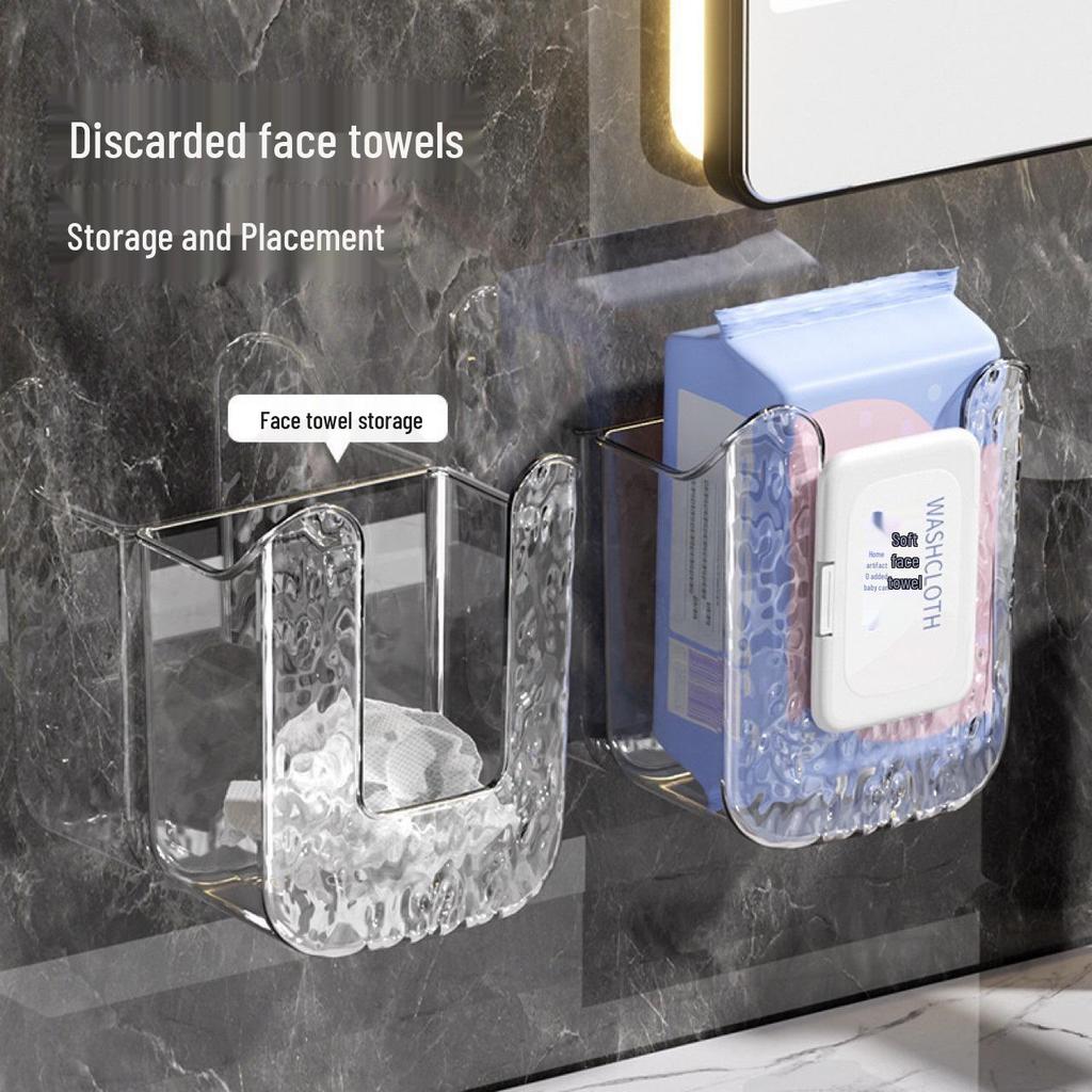 Wall-Mounted Wet Wipe & Tissue Box, Punch-Free, Upside-Down Design for Bathroom or Kitchen Use