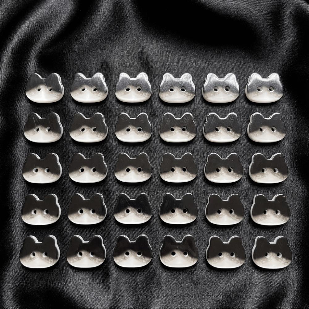 30pcs 12mm Kitty Buttons Cute Ginger Cat Buttons Grey Cat Calico Cat Buttons Cardigan Sweater