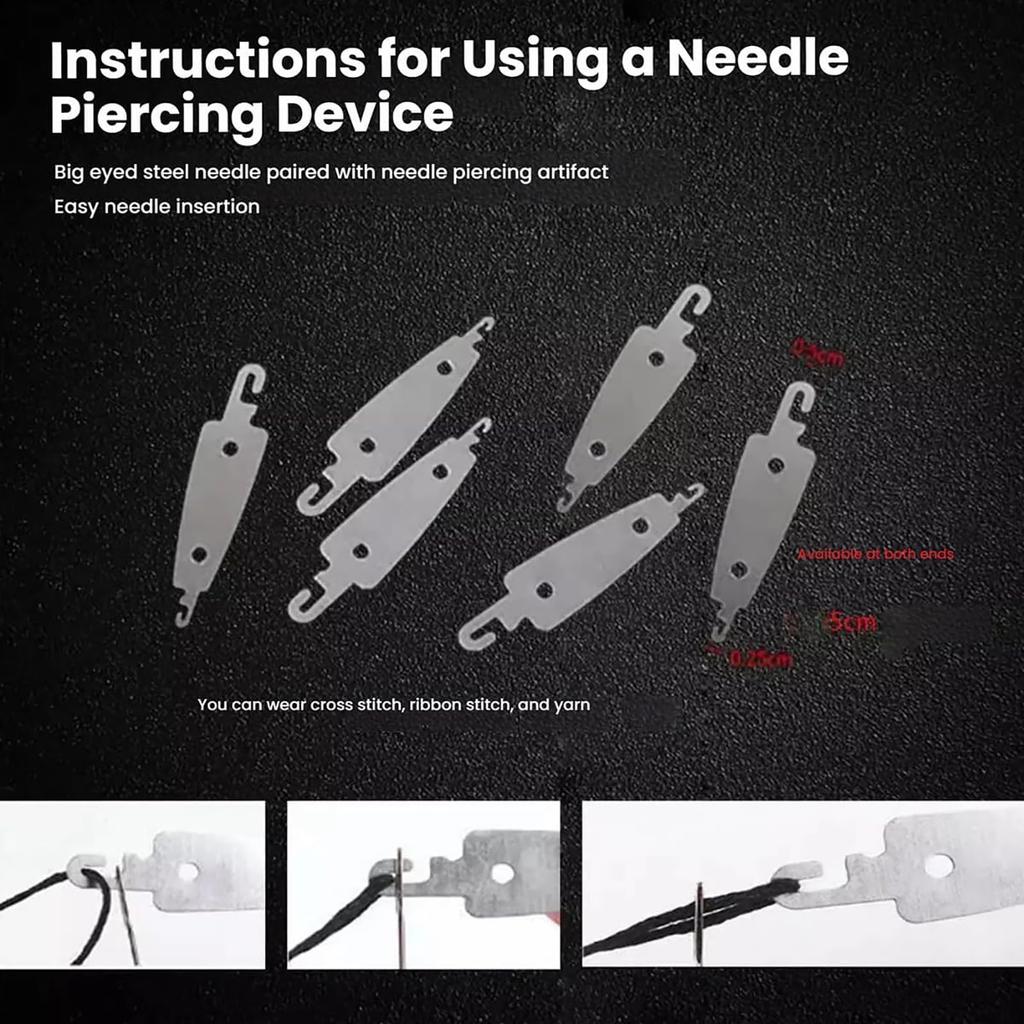 Sewing Needle Set with Large Eye Needles Thimble Seam Ripper Threader Blades Storage Tube and Pouch for Hand Sewing Embroidery and Craft Projects