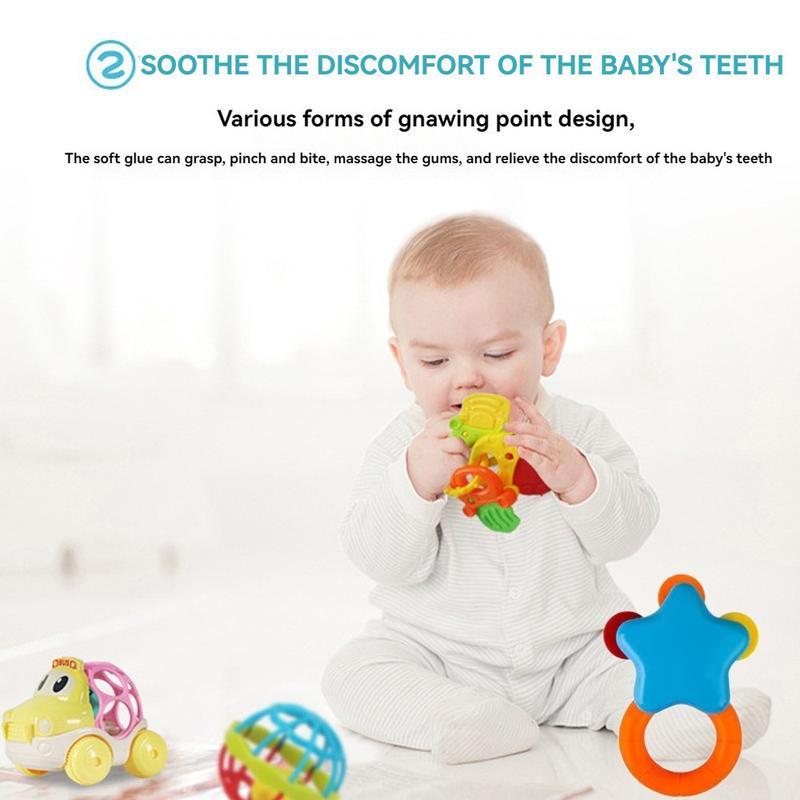 Baby Rattle Toys For Infants Soft Teething Stick Colorful Rattles Hand Jingle Bells Toys 0-12 Months With Sound Christmas Gifts