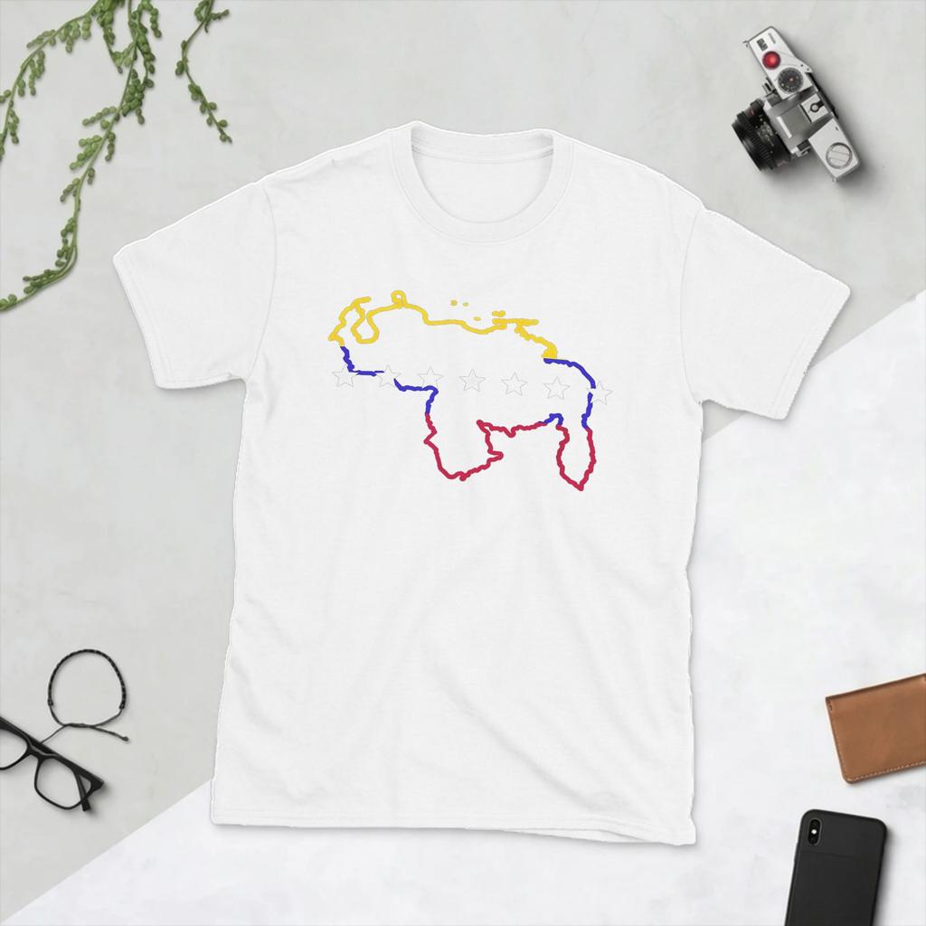 Venezuela Map 7 Stars Flag T Shirts Unisex Cotton Novelty Tshirts Crewneck Venezuelan Tees Short Sleeve Clothing Plus Size