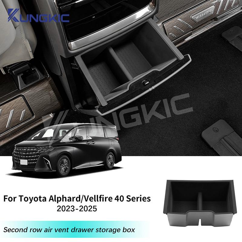 For Toyota Alphard Vellfire 40 Series 2024 2025 Rear Garbage Storage Box of Central Control Armrest Interior Storage Accessories