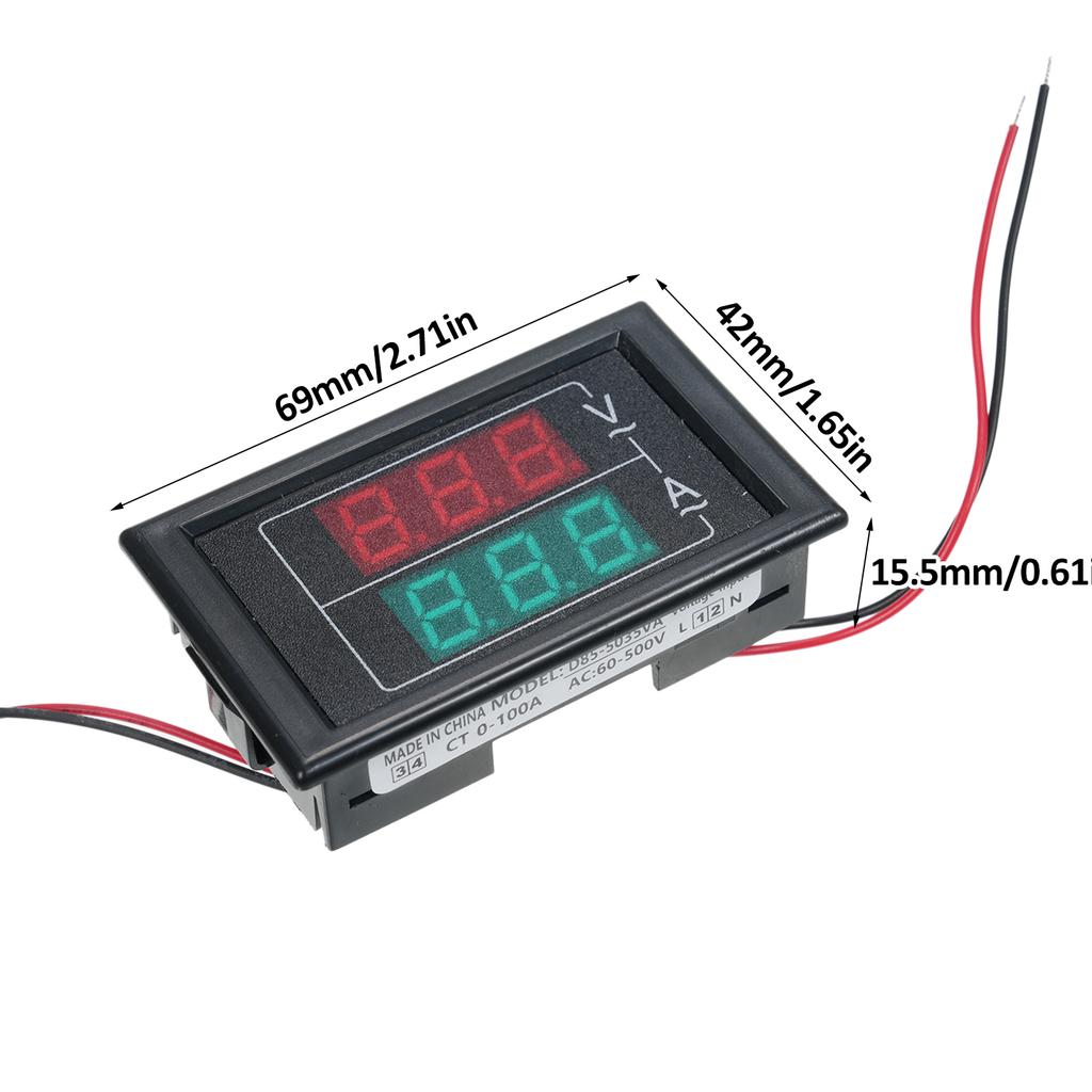 Digital Multimeter AC 60-500V 100A Volt Amp Meter with Current   2 In 1   Ammeter Voltmeter Meter for   Car Accessories Replacem