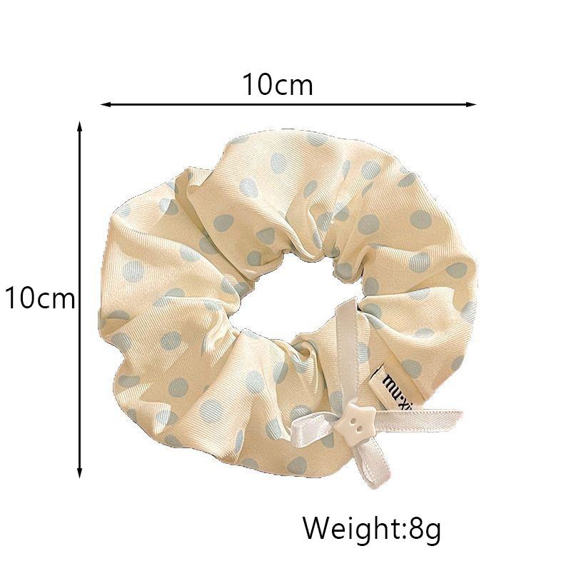 1 PC Sweet Blue Polka Dots In Summer,Large Intestine Hair Circle for Women and Girls Headband,Bow Tie,Rubber Band Hair Accessory