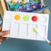 2pcs 10-Well Plastic Artist Palette for Oil, Acrylic, and Watercolor Paints - Durable Rectangular Mixing Tray