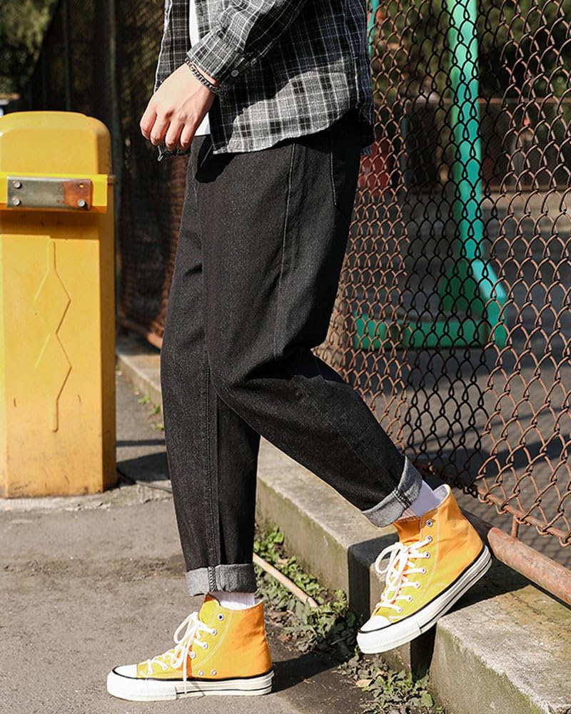 Soinnga Sarouel Denim Wide Leg Jeans Men's Pants,