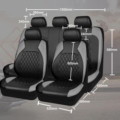 9 Pieces Car Seat Covers Universal PU Leather Seat Protector Full Set Automobile Interior Accessories for Car SUV