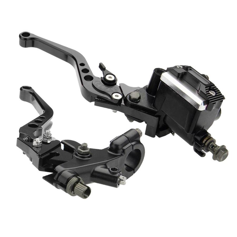 Pair 7/8'' CNC Universal Motorcycle Brake Clutch Master Cylinder Lever Set Reser