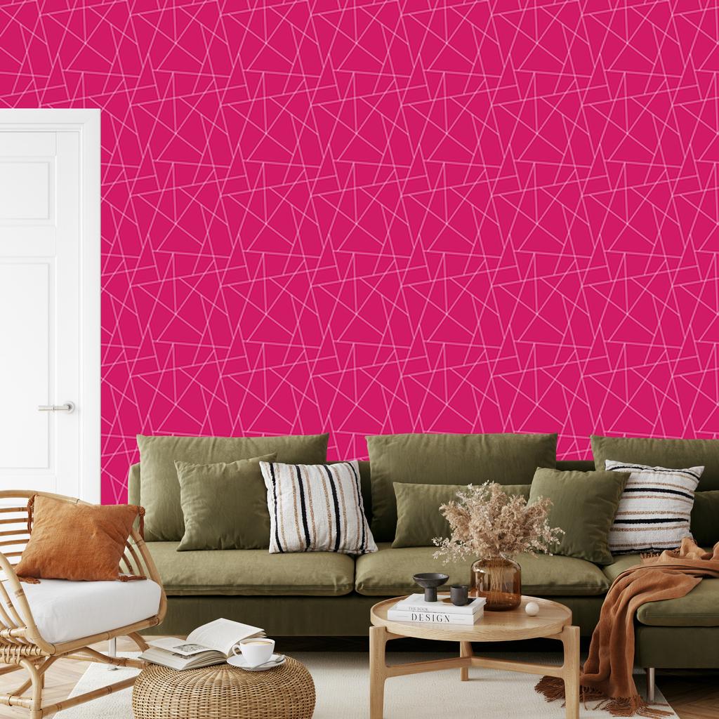 Purple Geometric Pattern Wallpaper for Living Room and Bedroom 50x1000