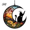 Pet Memorial Sun Catcher Acrylic Suncatcher Angel Cat Dog Panel Stained Glass Rainbow for Pets Window Hanging Ornaments Loss Sympathy Gift Lovers