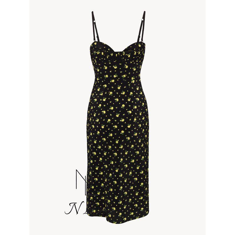 

Мода Прямая Покупка Реализацияпар 24 Платье Миди с Полоску Французский Ретро Топ-Труба Black XXS