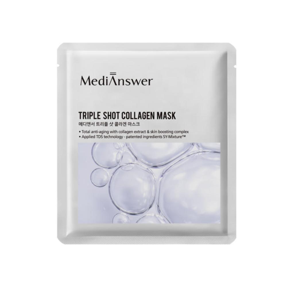 Medianswer Triple Shot Collagen Mask 8 Sheets Elasticity and Deep Hydrating Hydrogel Sheet Mask