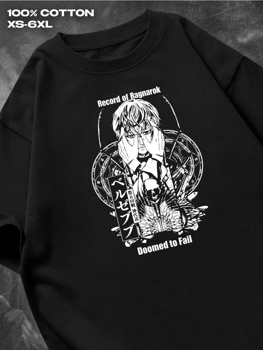 T-shirt Record of Ragnarok Mens Tshirt Womens Tshirts with Letters Print Short Sleeves T-Shirt Casual Street Tee Shirt Top M