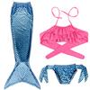 Mermaid Swimsuit Girls Middle School Elder Princess Split Skirt Elementary School Mermaid Baby Three-Piece Set