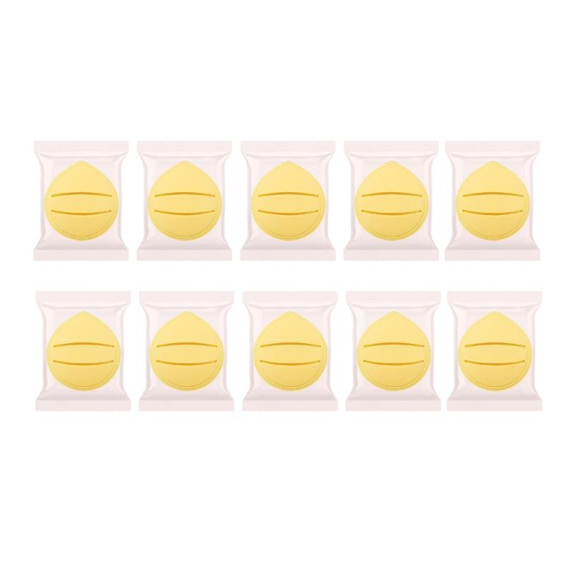 Set of 10 Powder Puff Sponge Portable Design for Natural Makeup Finish Daily Use