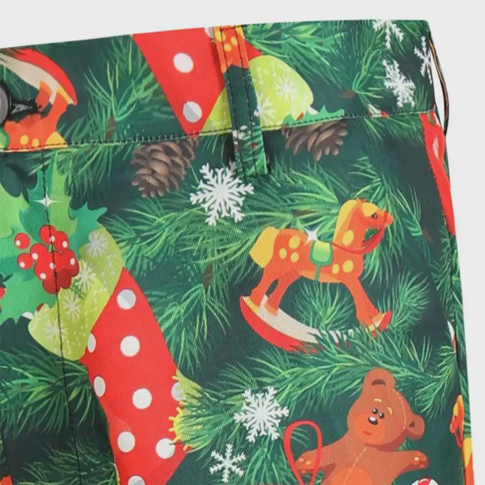 2024 Autumn/Winter Casual 3D Printed Christmas Suit & Trousers Set