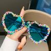 Cute Luxury Vintage Sunglasses Heart Shape Candy Color Punk Sunglasses Beach Sun Glasses Party Eyewear