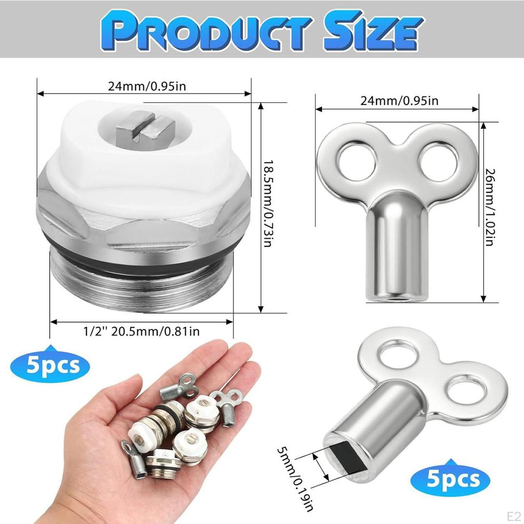 5 Stück Kühler Entlüftungsventile Entlüftungsstopfen Doppellochdesign Hohe Festigkeit