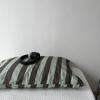 Solid Color Striped Pure Cotton Pillowcase (Single Piece)