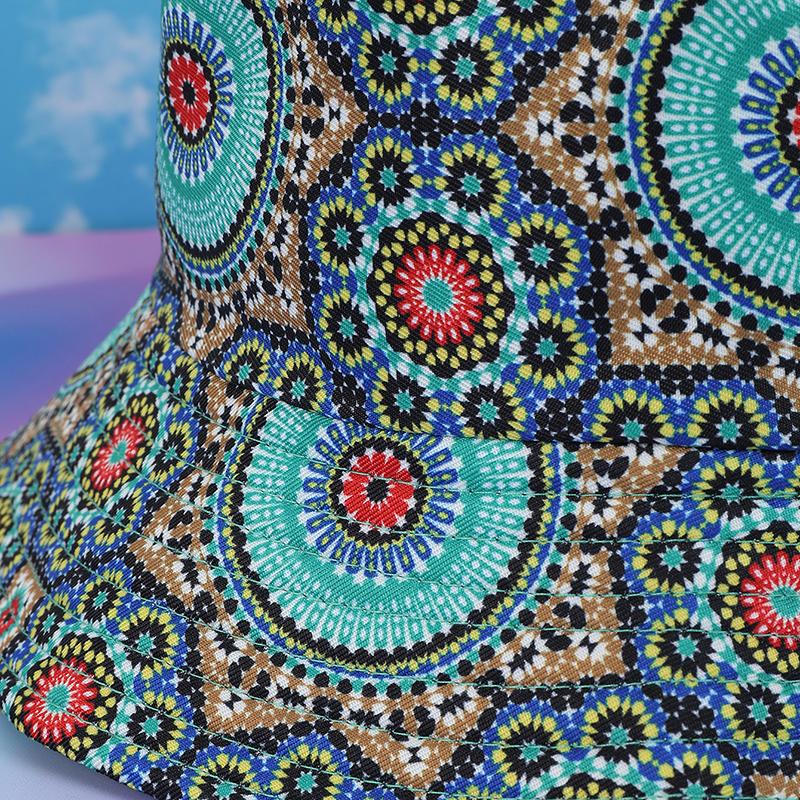 Gorgeous Retro Style Geometric Graffiti Double-sided Fisherman Hat Suitable for Everyday Shade Everything