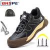 Men's Safety Shoes Insulated Labor Protection Shoes Breathable Anti Smashing Puncture Comfortable Men's Safety Tennis Steel Toe