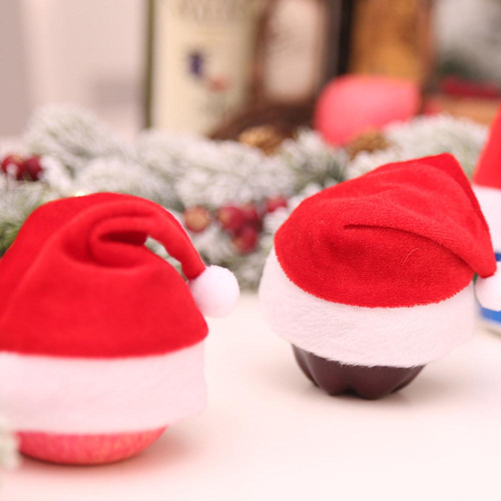 10Pcs Christmas Mini Hats Cute Decorations for Holiday Party Home Restaurant Decoration Supplies Chic Gift Accessories