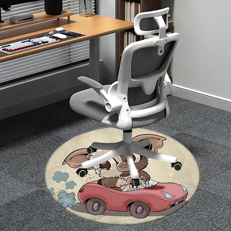 

Gizmo,Car Ride Chair mat Round Rug-Office carpet, Machine Washable, Non-slip, Suitable for Living Rooms, Bedrooms, Entryways, and Holiday-th 80cm by 80cm