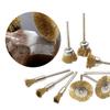 Brass Wire Brushes Set Remove Burrs Rust Dust for Hand Drill, Drill Press 1/8" Shank Durable Drill Bit Cleaning Tools