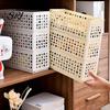 Multi-purpose Storage Container Box Foldable Stackable Organizer with Ventilated Hollow Design Dry Space Saving Bin for Household Travel Dormitory